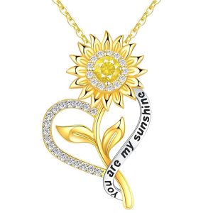 Sunflower Necklace for Women Gold Plated 212